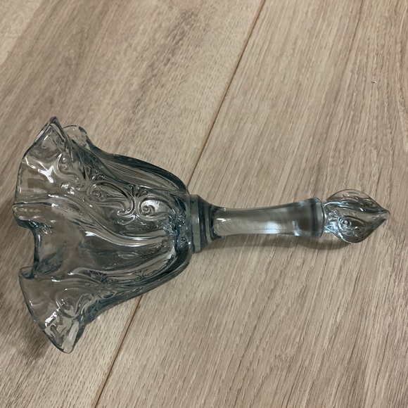 Fenton Light Blue Paisley & Swirl Design Glass Bell. 6 1/2” H w/ a 4” Opening. - Picture 6 of 9